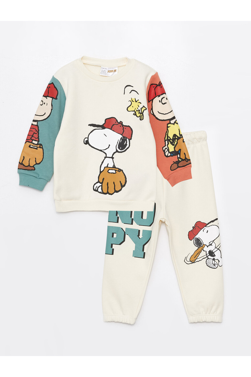 LC Waikiki Detská súprava: mikina s dlhým rukávom a potlačou Snoopyho a tepláky pre chlapcov