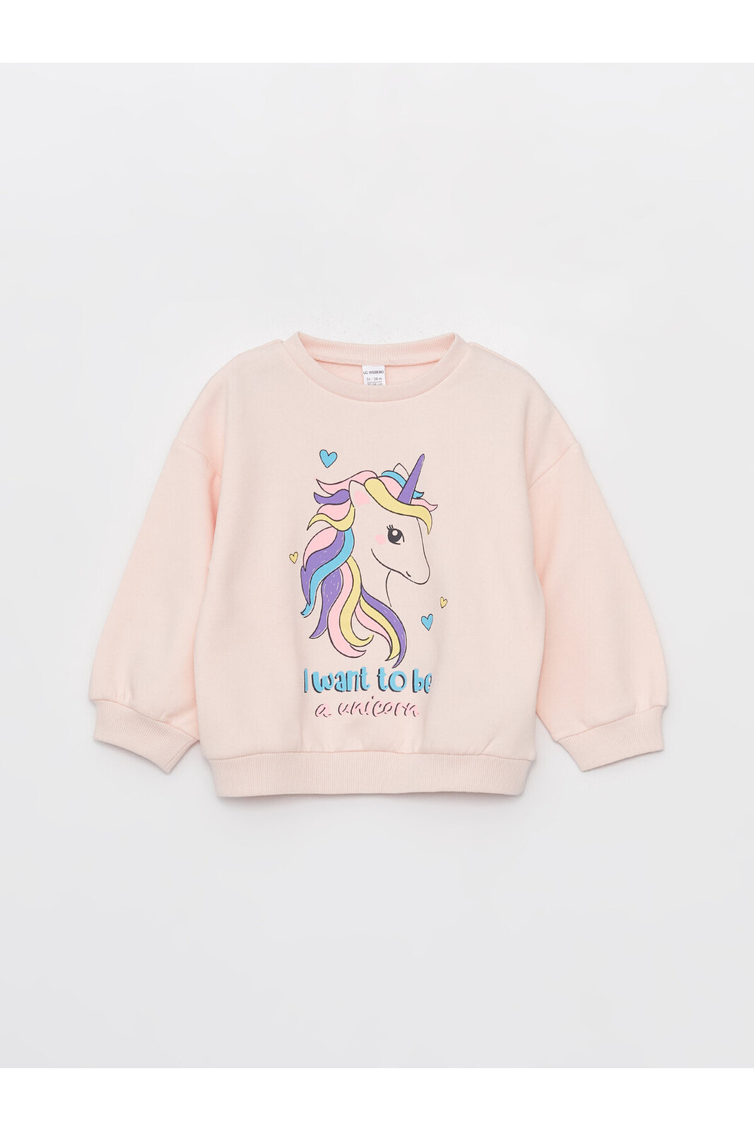 LC Waikiki Crew Neck Long Sleeve Printed Sweatshirt for Baby Girl