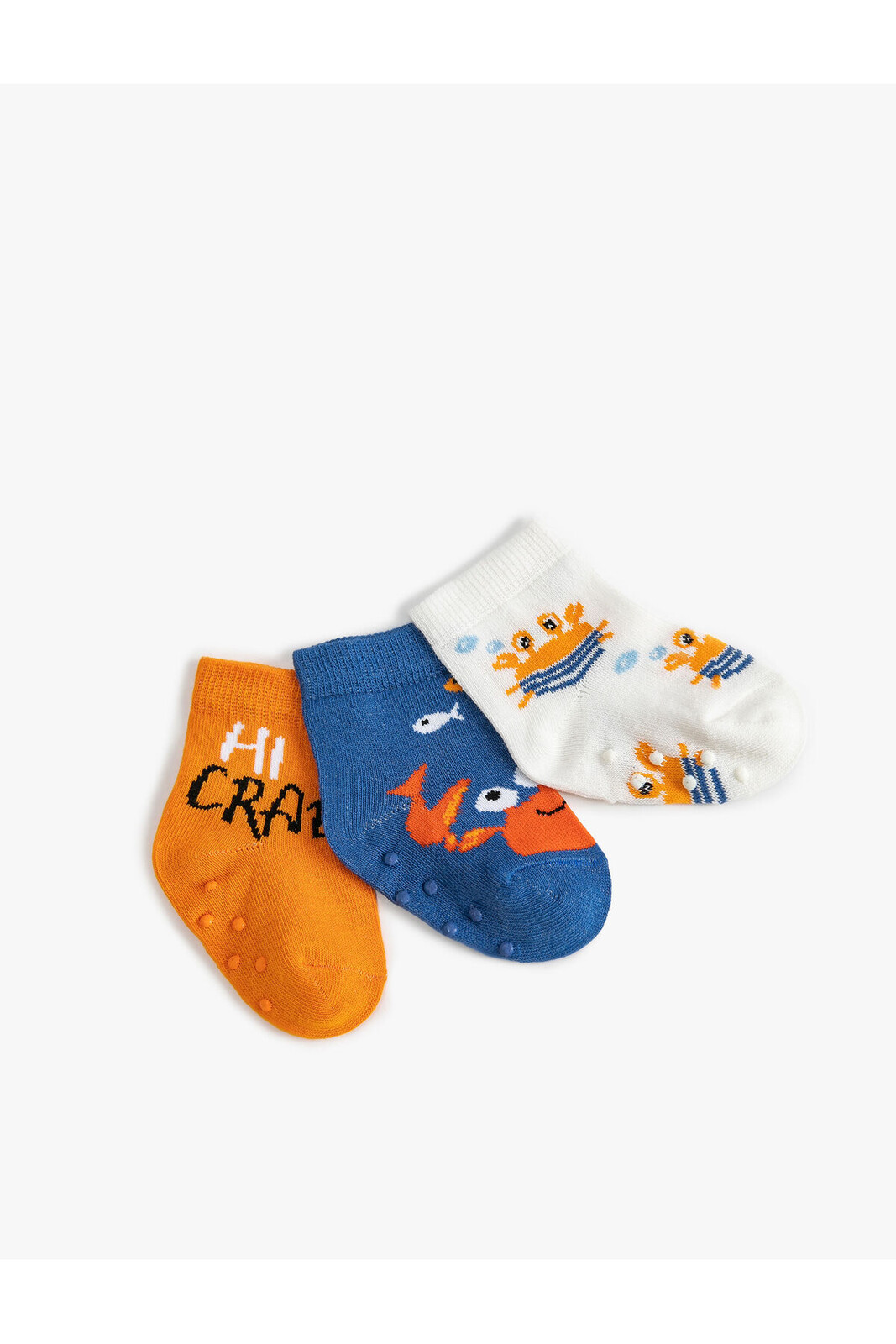 Koton 3-Piece Socks Set Crab Patterned Cotton