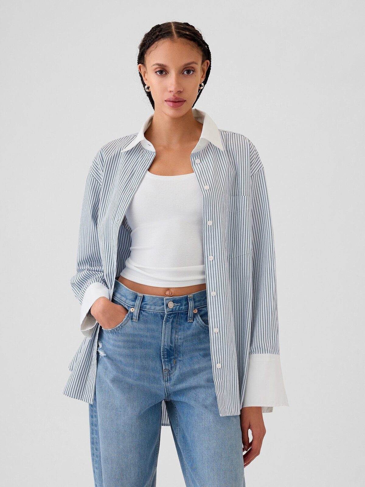 GAP Poplin Oversize Shirt Big Shirt - Ladies