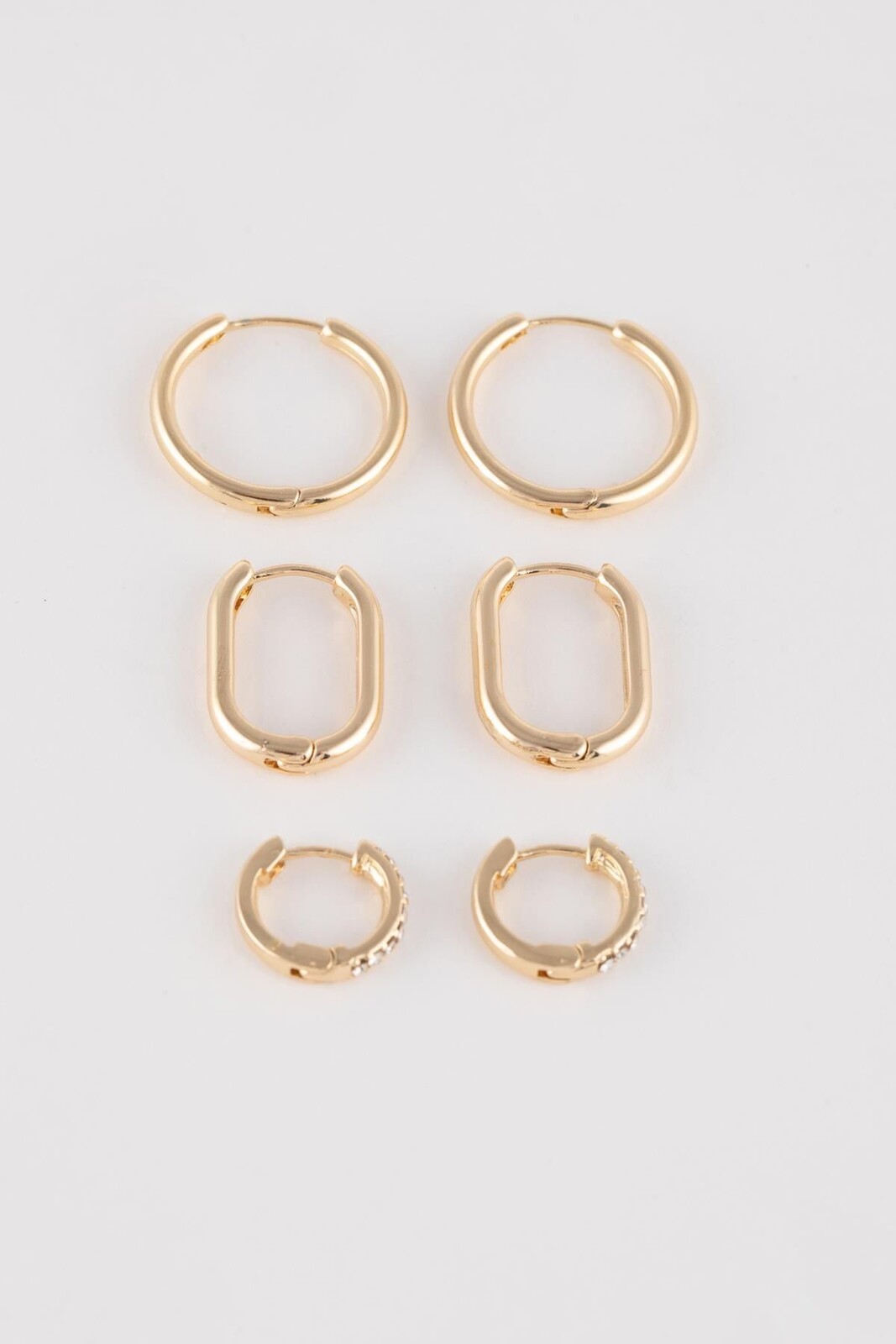 DEFACTO Woman's 3-Piece Gold Earring