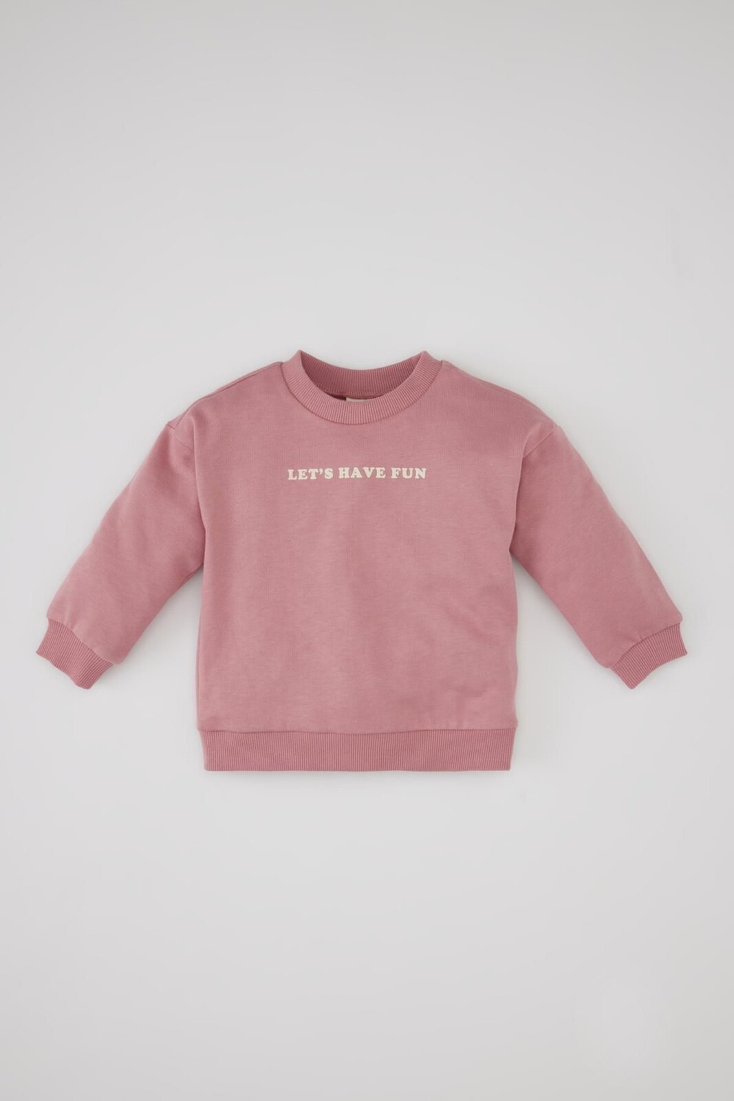 DEFACTO Baby Girl Crew Neck Printed Basic Sweatshirt