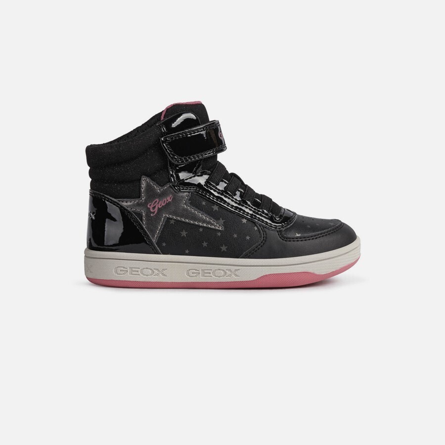 Black Girls Ankle Sneakers Geox Maltin - Girls