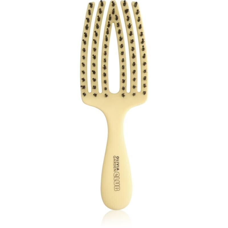 Olivia Garden Club The Nomad Detangling&Shine Fingerbrush​ plochá kefa na vlasy Yellow 1 ks