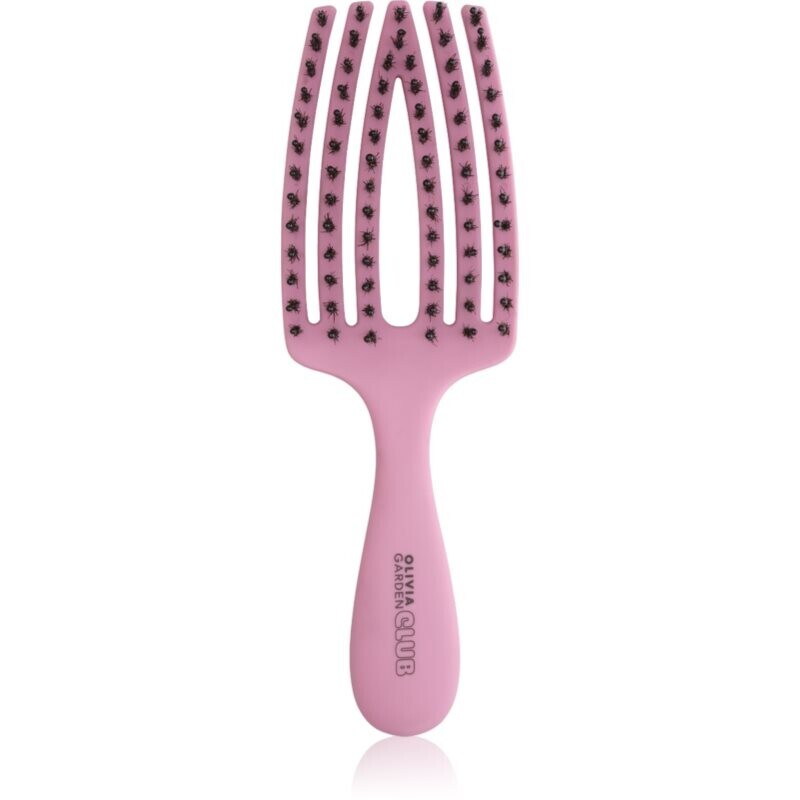 Olivia Garden Club The Nomad Detangling&Shine Fingerbrush​ plochá kefa na vlasy Pink 1 ks