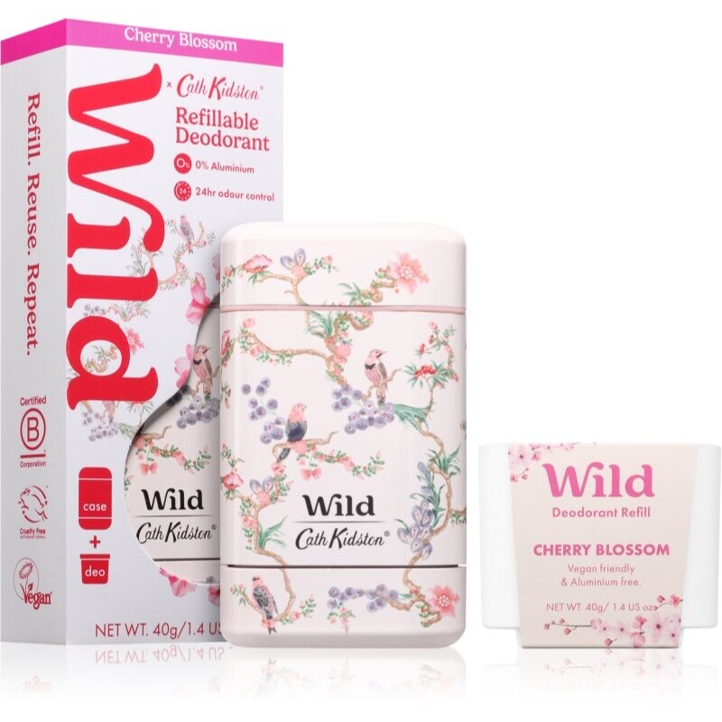 Wild Cherry Blossom Birds and Berries Case tuhý dezodorant s puzdrom 40 g