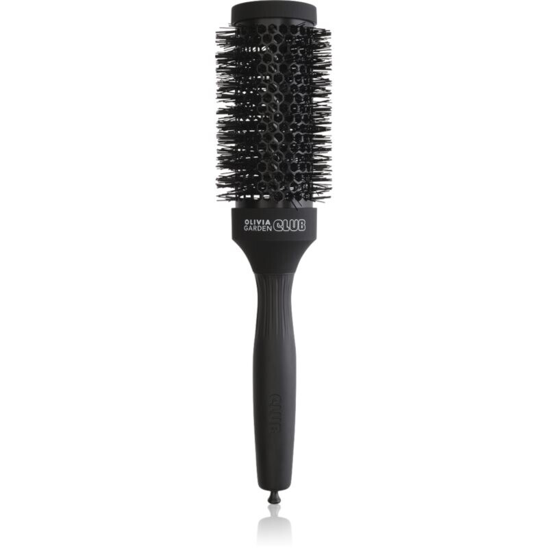 Olivia Garden Club The Glow Blowout Ceramic Round Brush Black guľatá kefa na vlasy M 1 ks