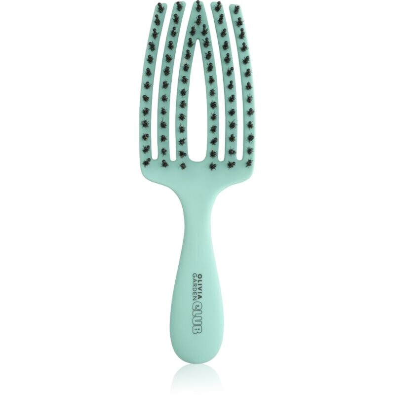 Olivia Garden Club The Nomad Detangling&Shine Fingerbrush​ plochá kefa na vlasy Mint 1 ks