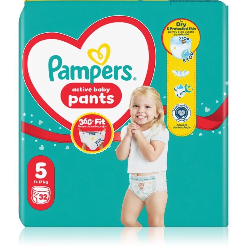 Pampers Active Baby Pants Size 5 jednorazové plienkové nohavičky 11-17 kg 32 ks