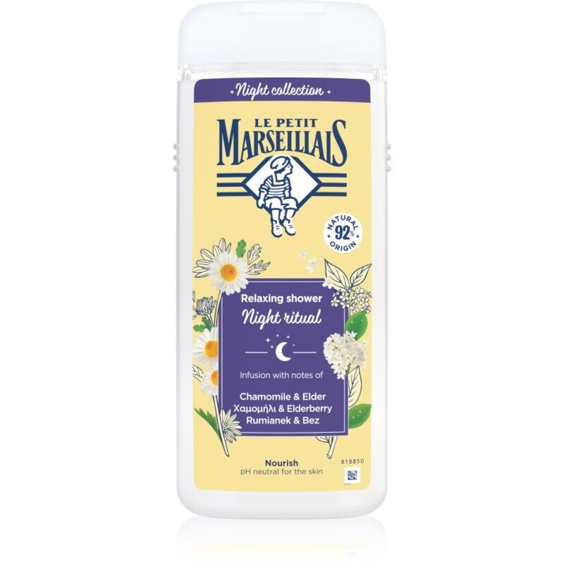 Le Petit Marseillais Night Collection Chamomile & Elder relaxačný sprchový gél 650 ml