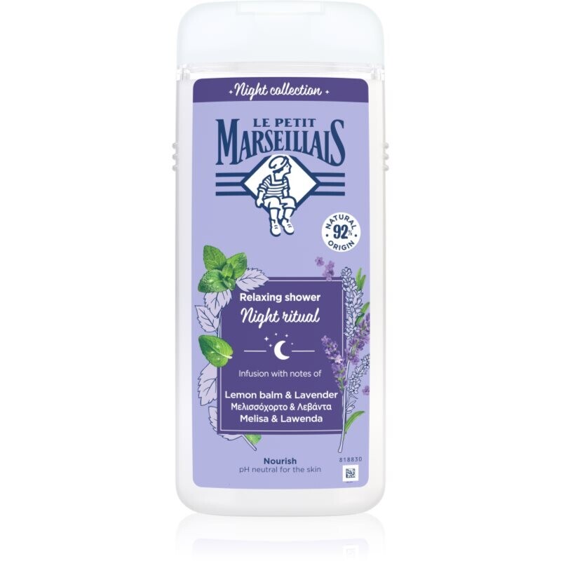Le Petit Marseillais Night Collection Lemon Balm & Lavender relaxačný sprchový gél 650 ml