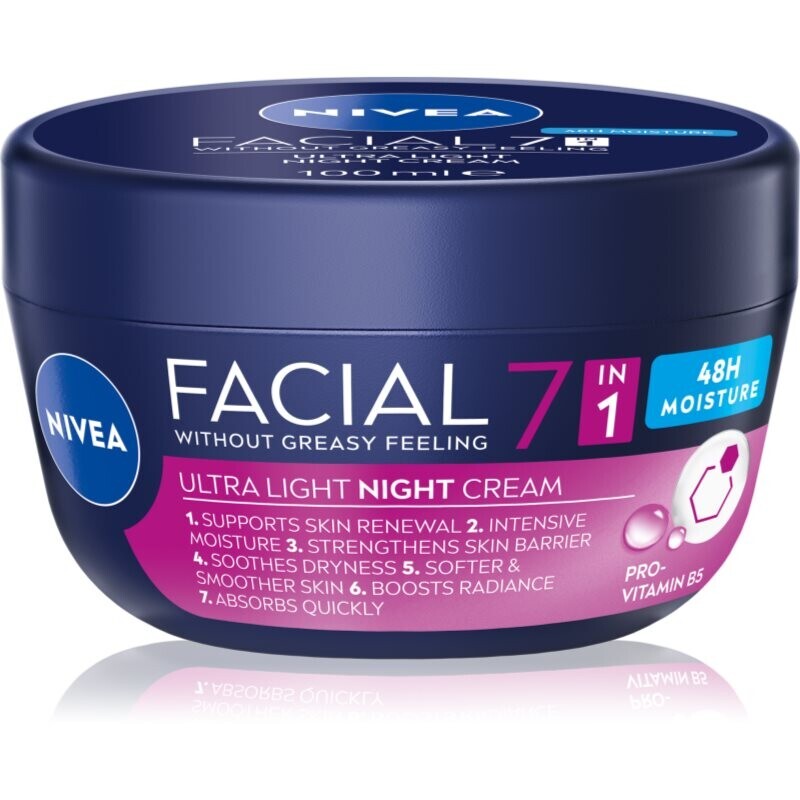NIVEA Facial Night ľahký nočný krém 7 v 1 100 ml