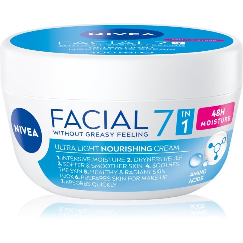 NIVEA Facial Nourishing ľahký krém pre výživu a hydratáciu 7 v 1 100 ml
