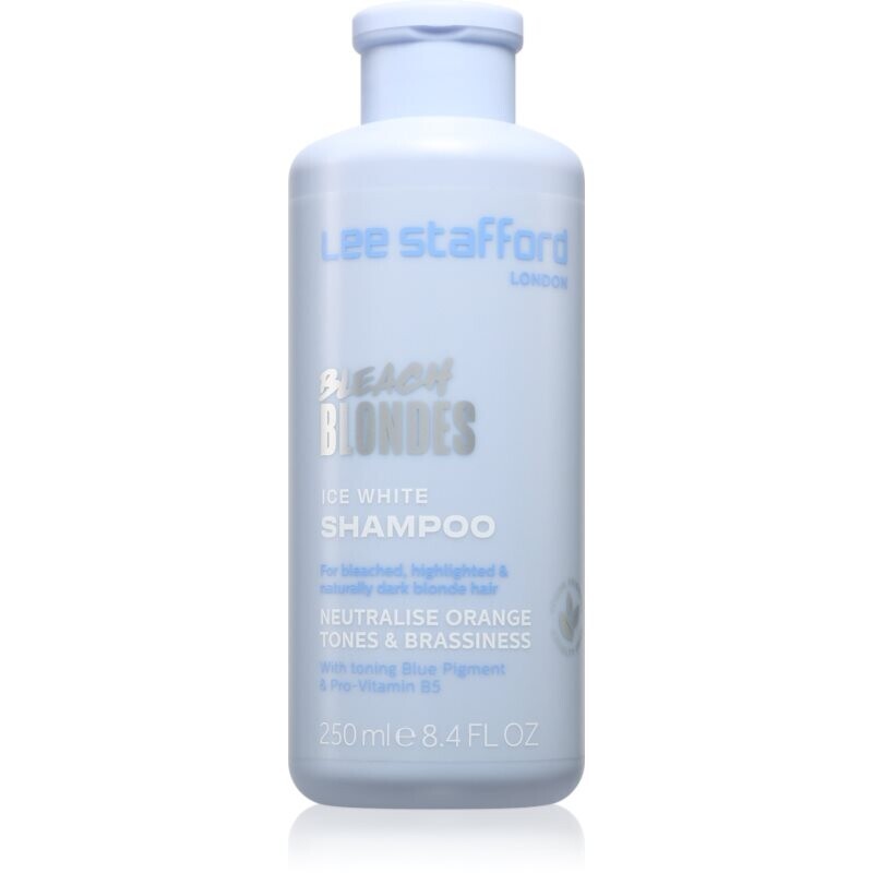 Lee Stafford Bleach Blondes Ice White neutralizujúci strieborný šampón pre blond a melírované vlasy 250 ml