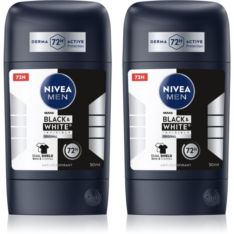 NIVEA MEN Black & White Invisible Original tuhý antiperspitant výhodné balenie