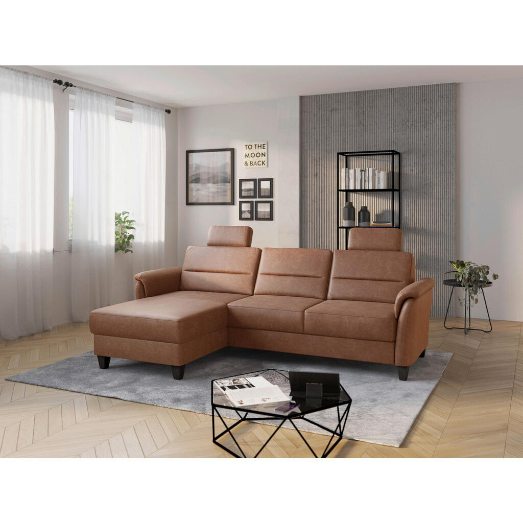 Sit & More ROHOVÁ SEDAČKA, textil, koňaková