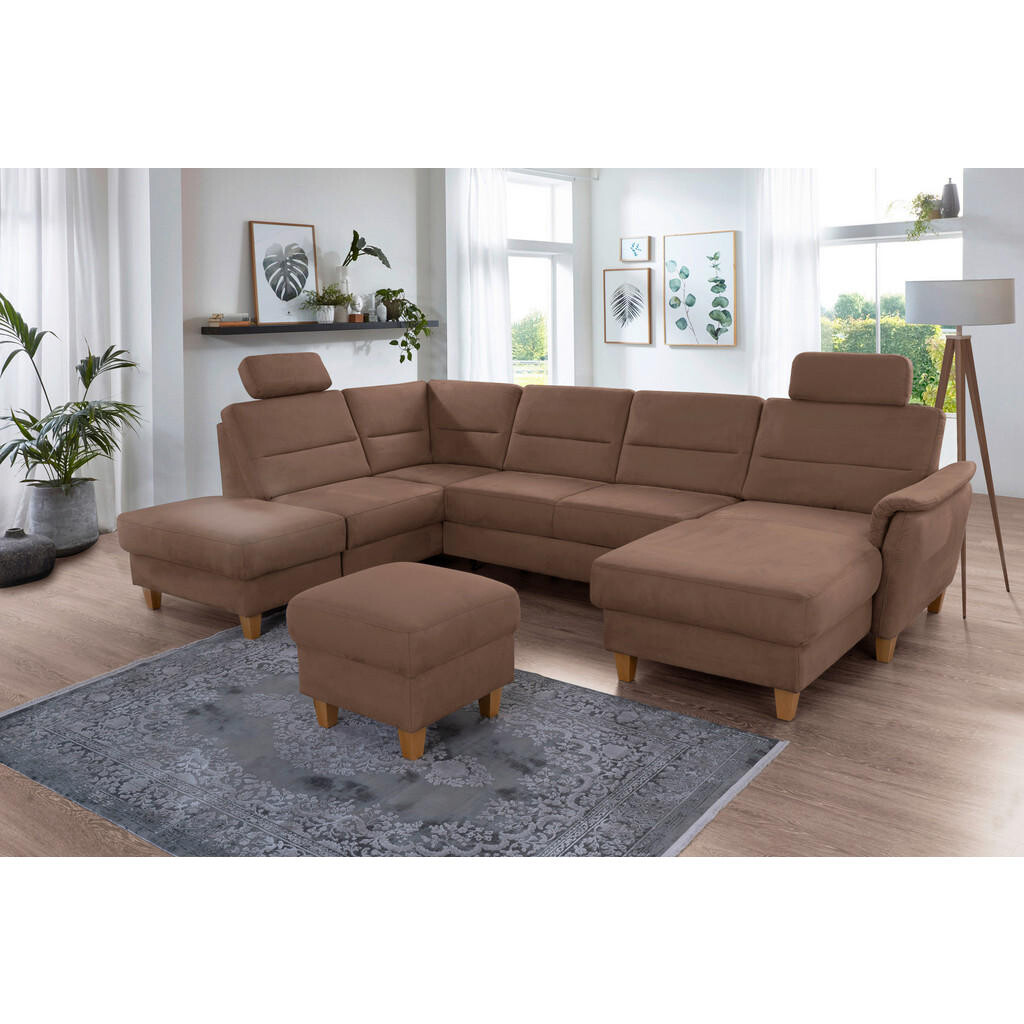 Sit & More SEDACIA SÚPRAVA, textil, hnedá