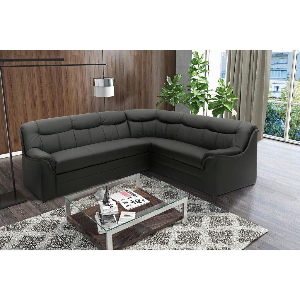 MID.YOU ROZKLADACIA ROHOVÁ SEDAČKA, textil, čierna