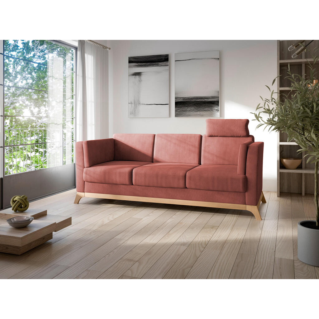 Sit & More TROJMIESTNA POHOVKA, textil, čerešňovočervená