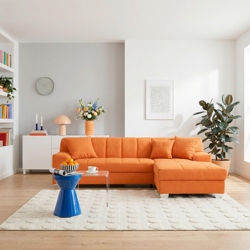 MID.YOU ROHOVÁ SEDAČKA, textil, oranžová