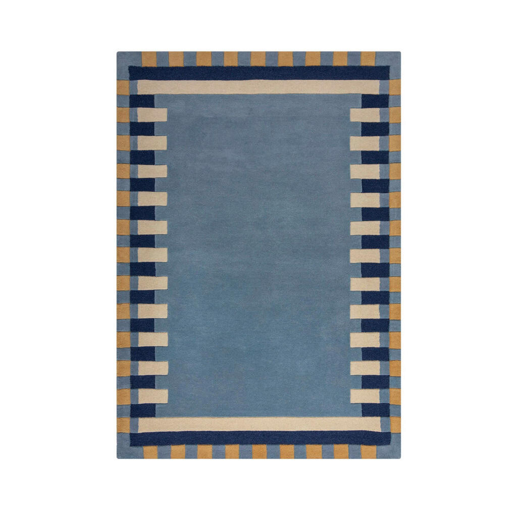Flair Rugs VLNENÝ KOBEREC, 200/290 cm modrá, žltá
