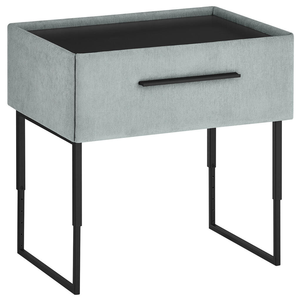 Dieter Knoll NOČNÝ STOLÍK, smrek, borovica, svetlomodrá, 64,3/45,5-61,5/45,9 cm