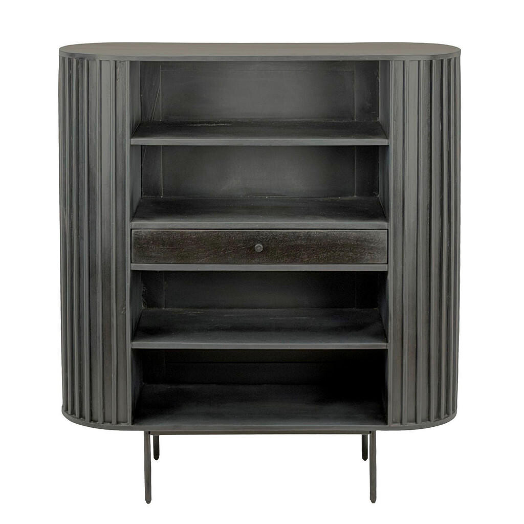 Livetastic STOJACÍ REGÁL, mangové drevo, čierna, 105/122/40 cm