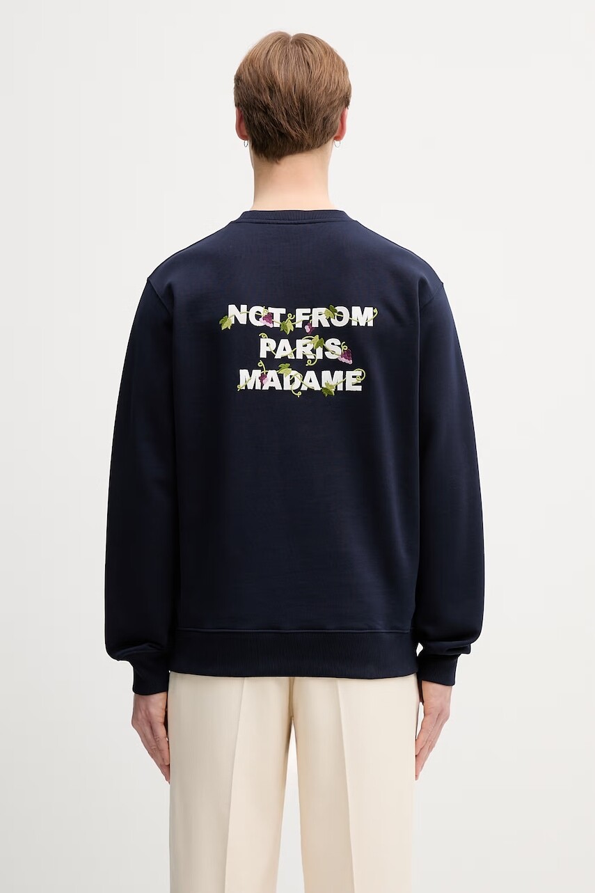 Drôle de Monsieur mikina pánska bavlnená Vine Embroidered Slogan