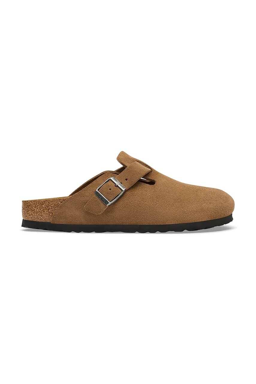 Birkenstock šľapky mules dámske semišové Boston Suede Leather