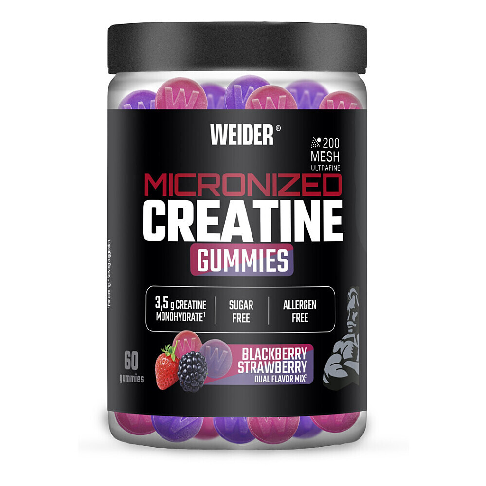 WEIDER Micronized creatine gummies blackberry-strawberry 60 kusov