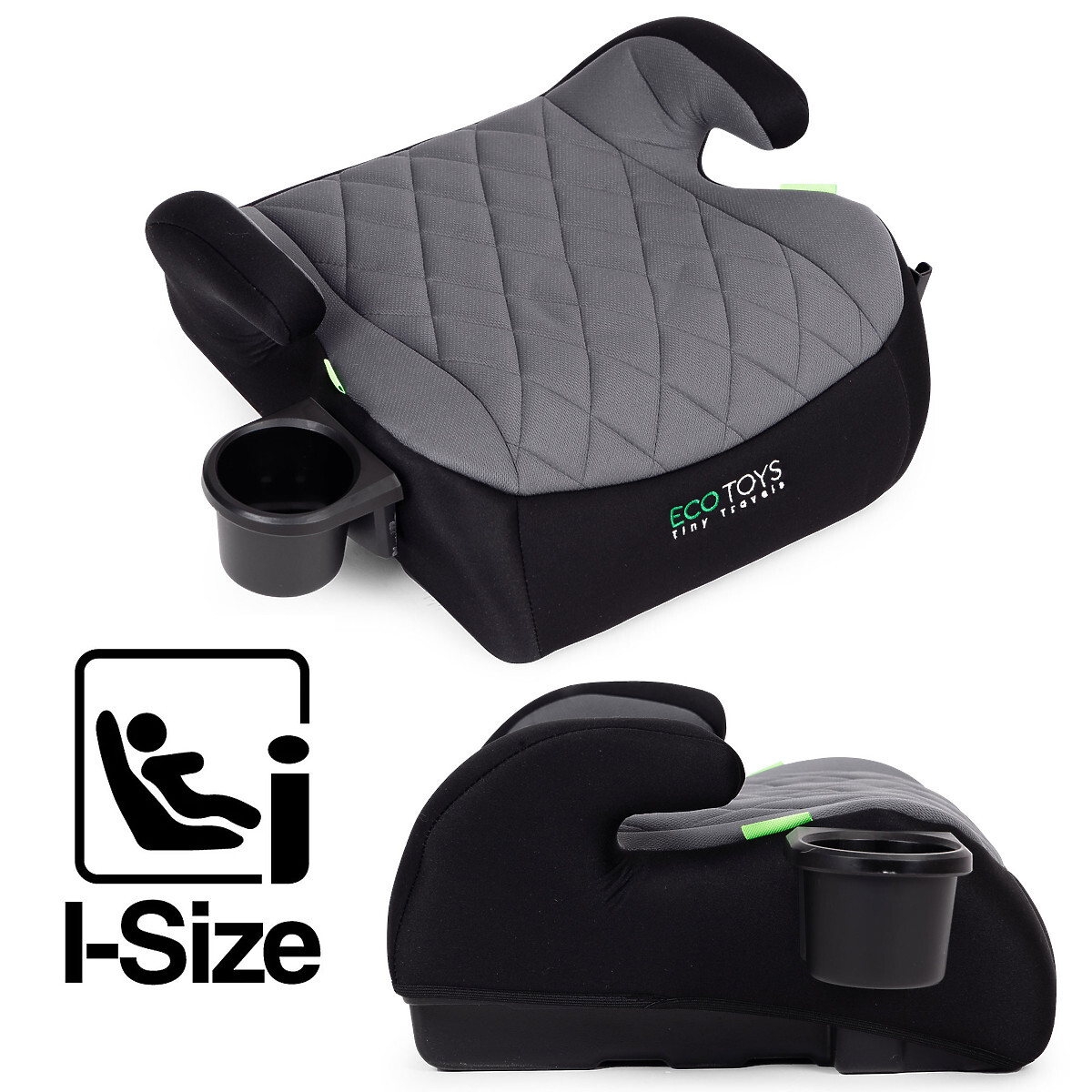 Autosedačka podsedák pre deti i-SIZE výška 125-150 cm držiak na nápoje ECOTOYS