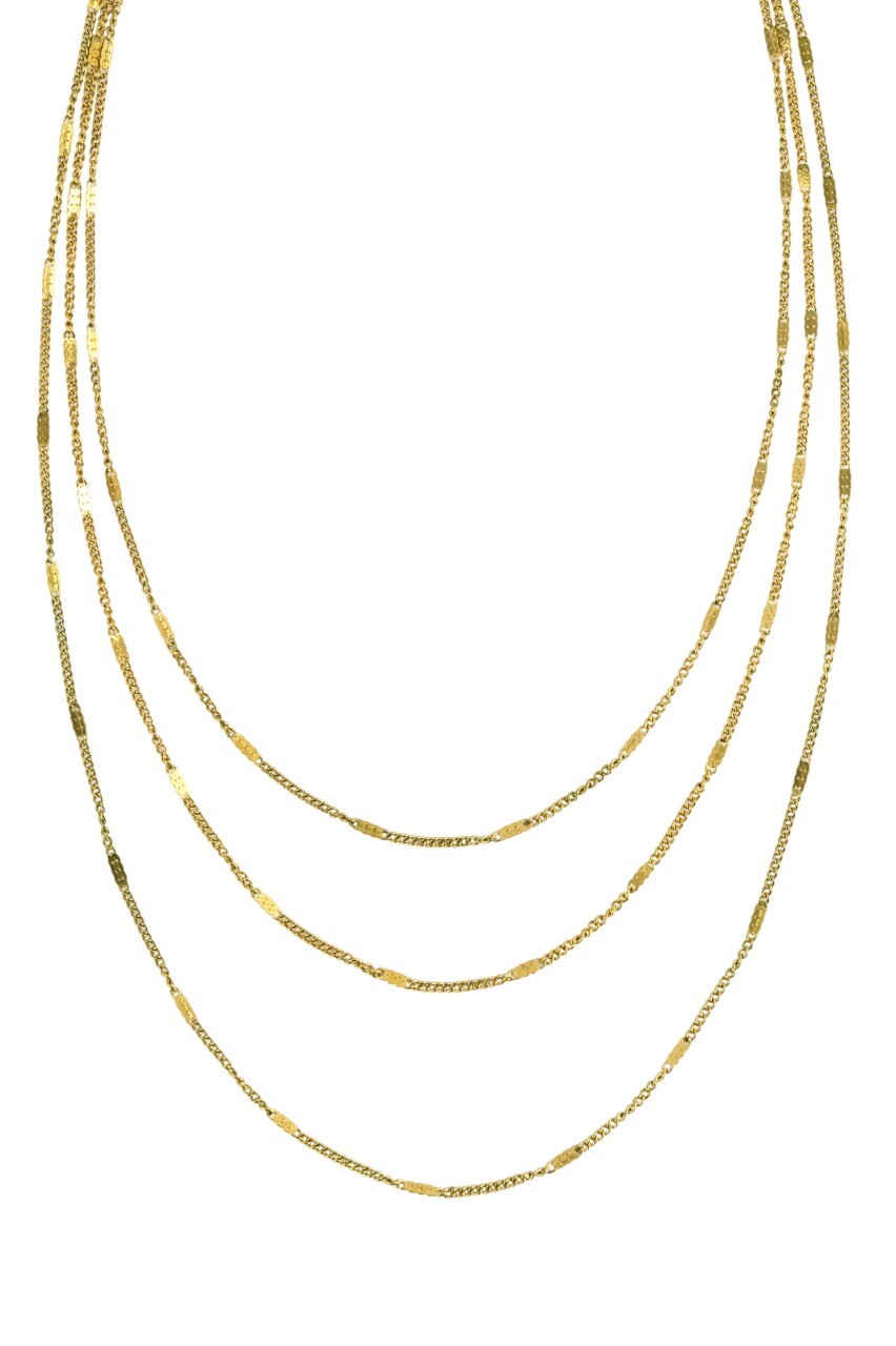 Marc Malone Trojitý pozlátený náhrdelník Velmira Gold MCN260630G