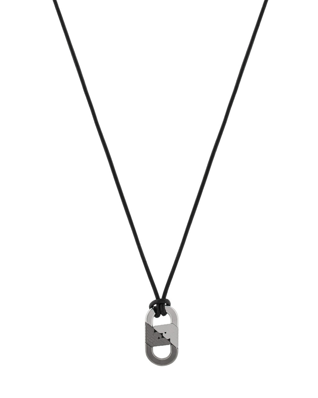Emporio Armani Čierny pánsky náhrdelník Eagle Logo EGS3170040