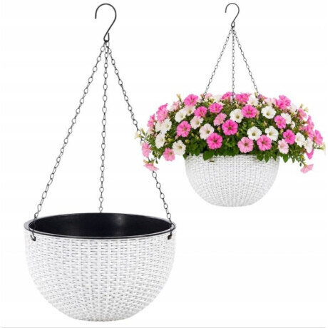 Livefy závesný kvetináč Flowers 26cm, biely