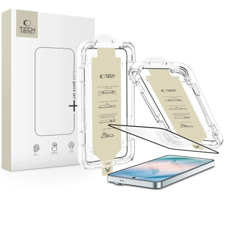 Tech-Protect Quick Set AR ochranné sklo na Samsung Galaxy S26, čierne