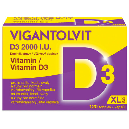 VIGANTOLVIT Vitamín D3 2000 IU 120 kapsúl