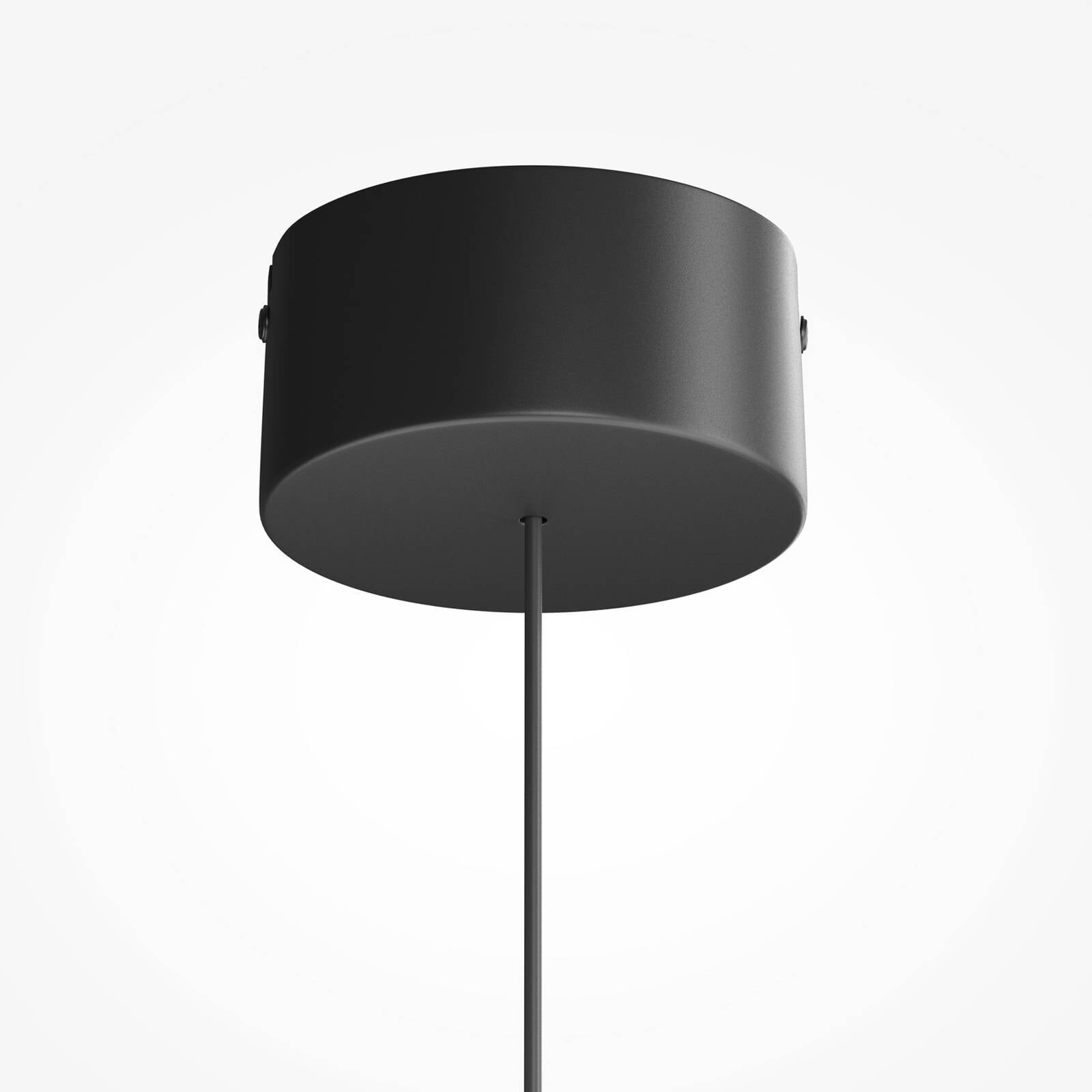 LED závesné svietidlo FLOAT, číre/čierne, Ø 20 cm, sklo/kov