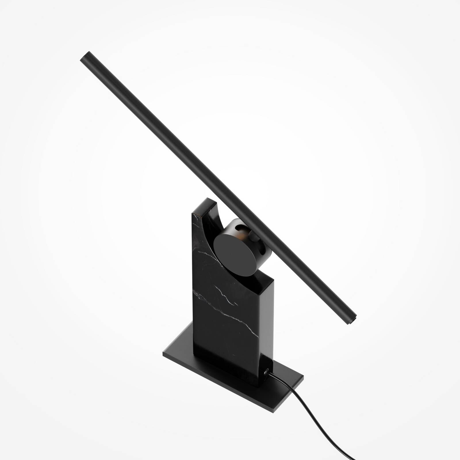 Stolová LED lampa MONUMENTO, čierna, 42 cm, mramor/kov