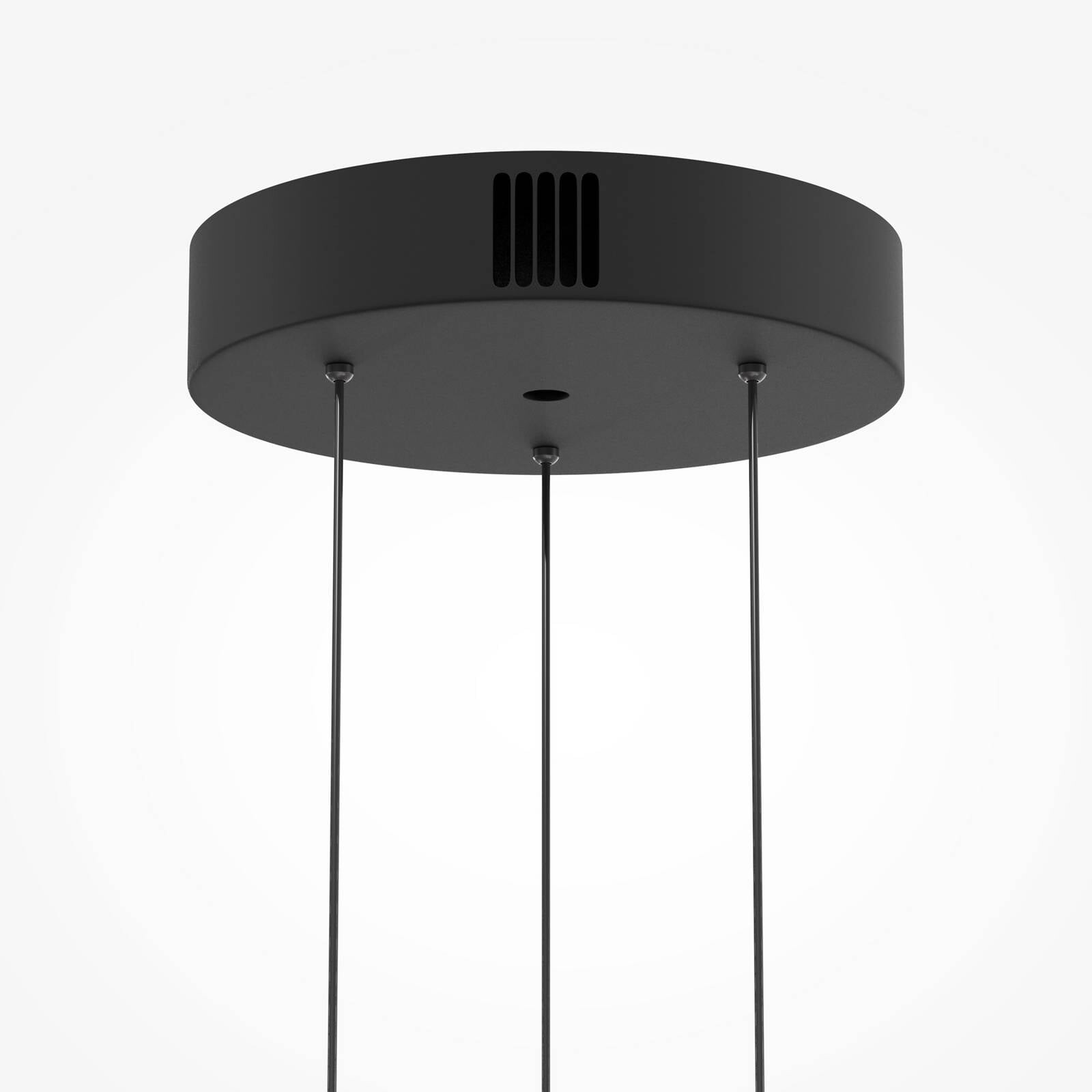 LED závesné svietidlo Bassa, hnedé, Ø 45 cm, sklo, stmievateľné