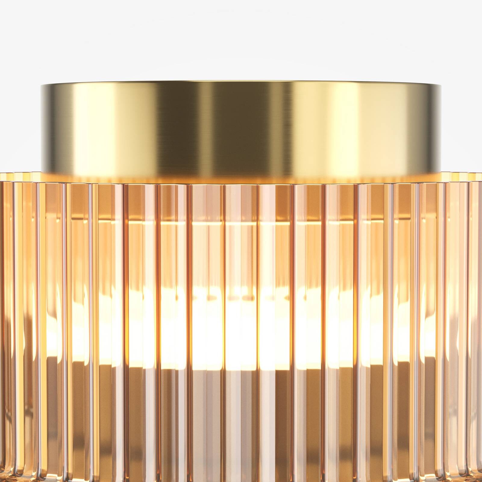 Stropné LED svetlo SCALA, hnedé/bronzové, Ø 15 cm, sklo, stmievateľné