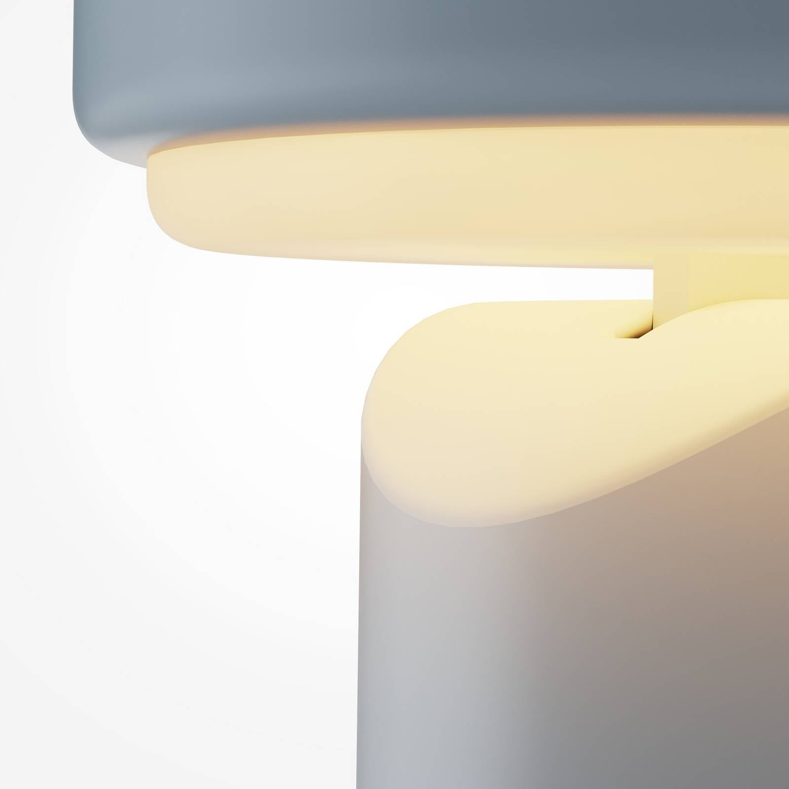 Stolová LED lampa na batérie Topo, svetlo modrá, výška 20 cm, kovová, s