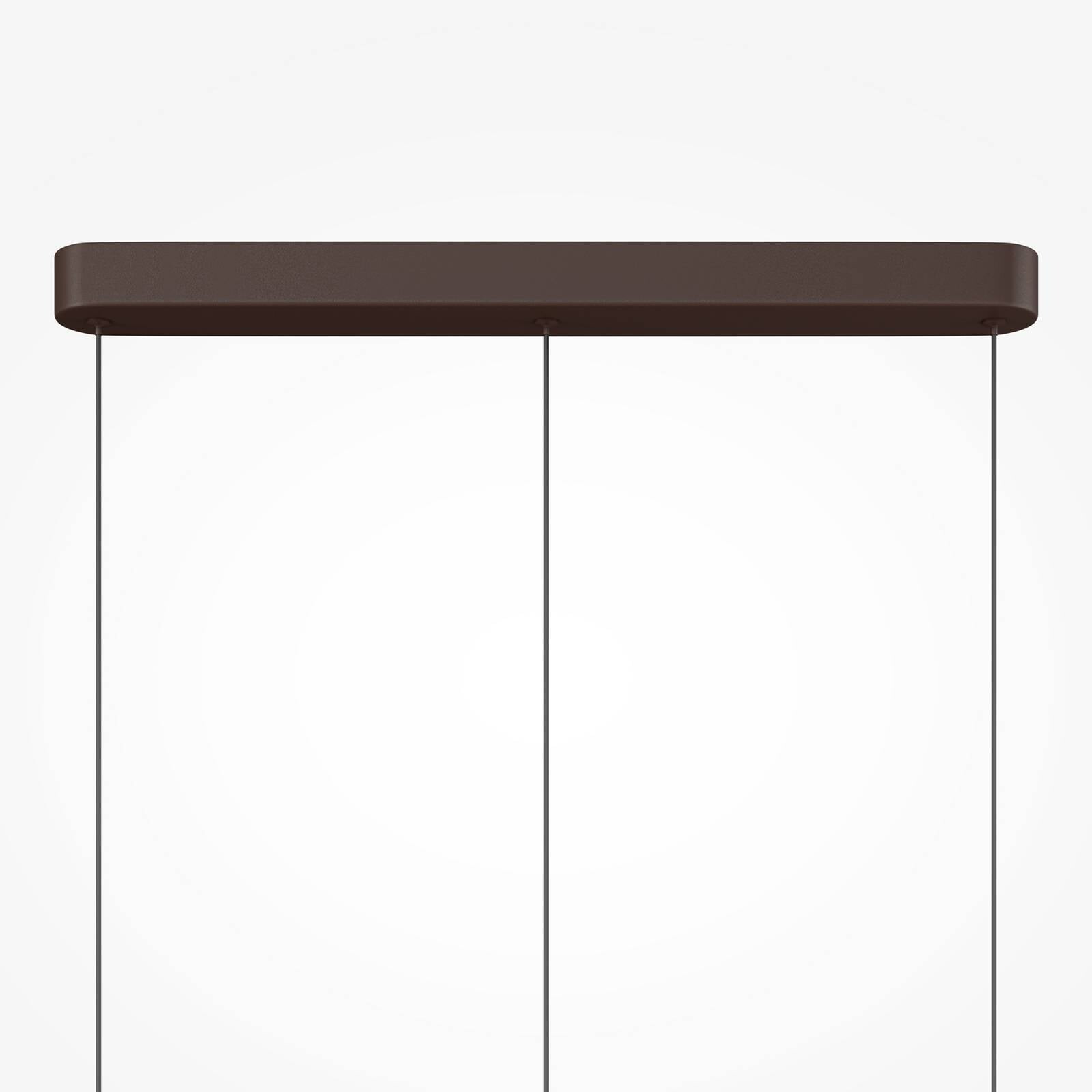 LED závesné svietidlo Nuvem, hnedé, opálové sklo, dĺžka 66 cm, 3-pl.