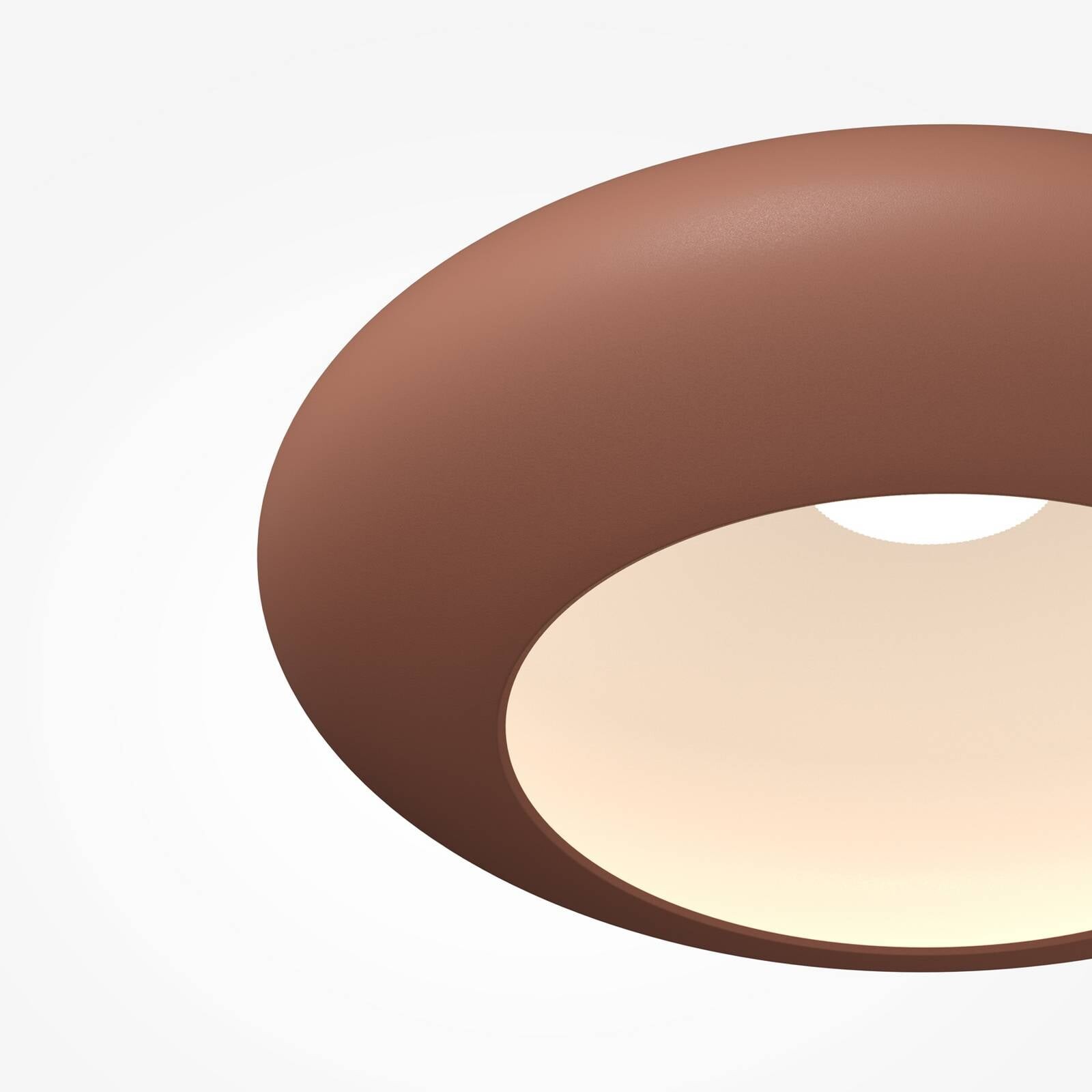 Stropné LED svetlo Aros, medená farba, Ø 40 cm, kov, 3 000 K