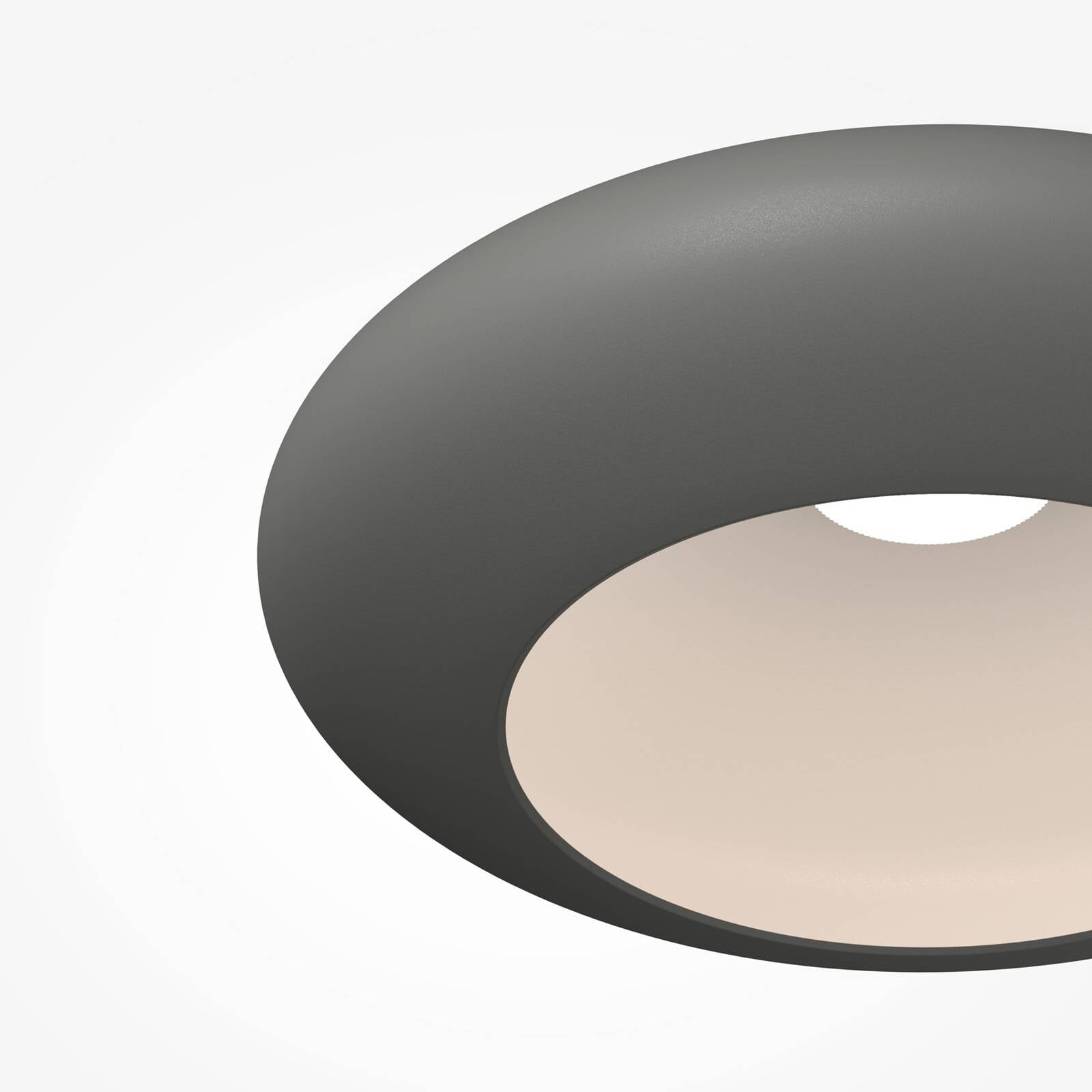 Stropné LED svetlo Aros, tmavošedé, Ø 40 cm, kov, 3 000 K