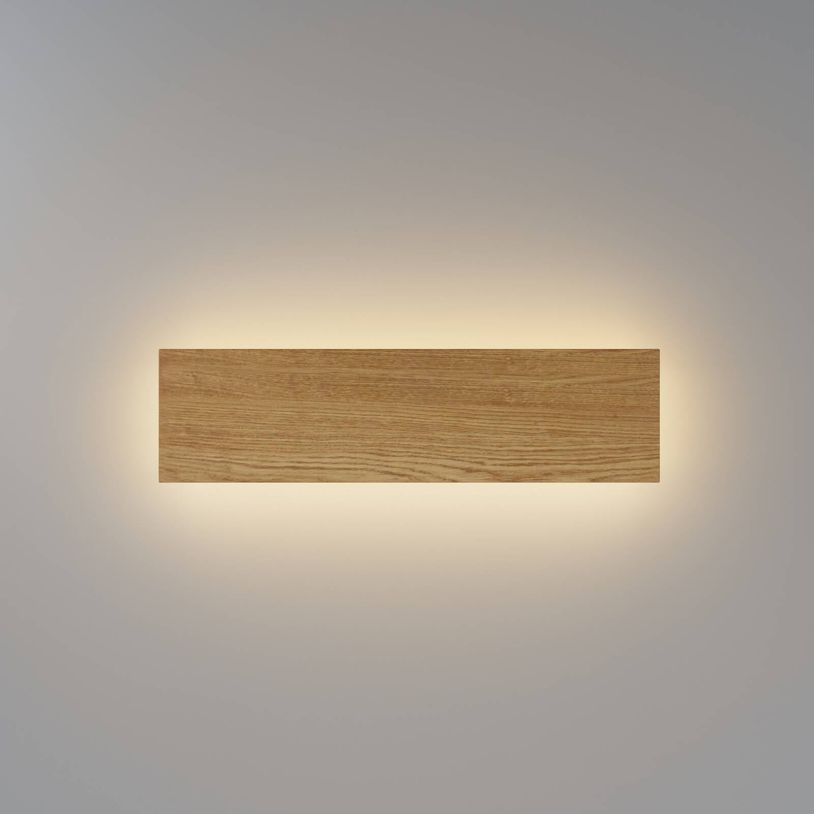 LED nástenné svetlo BASIC TEXTURE, drevo, šírka 30 cm, CCT