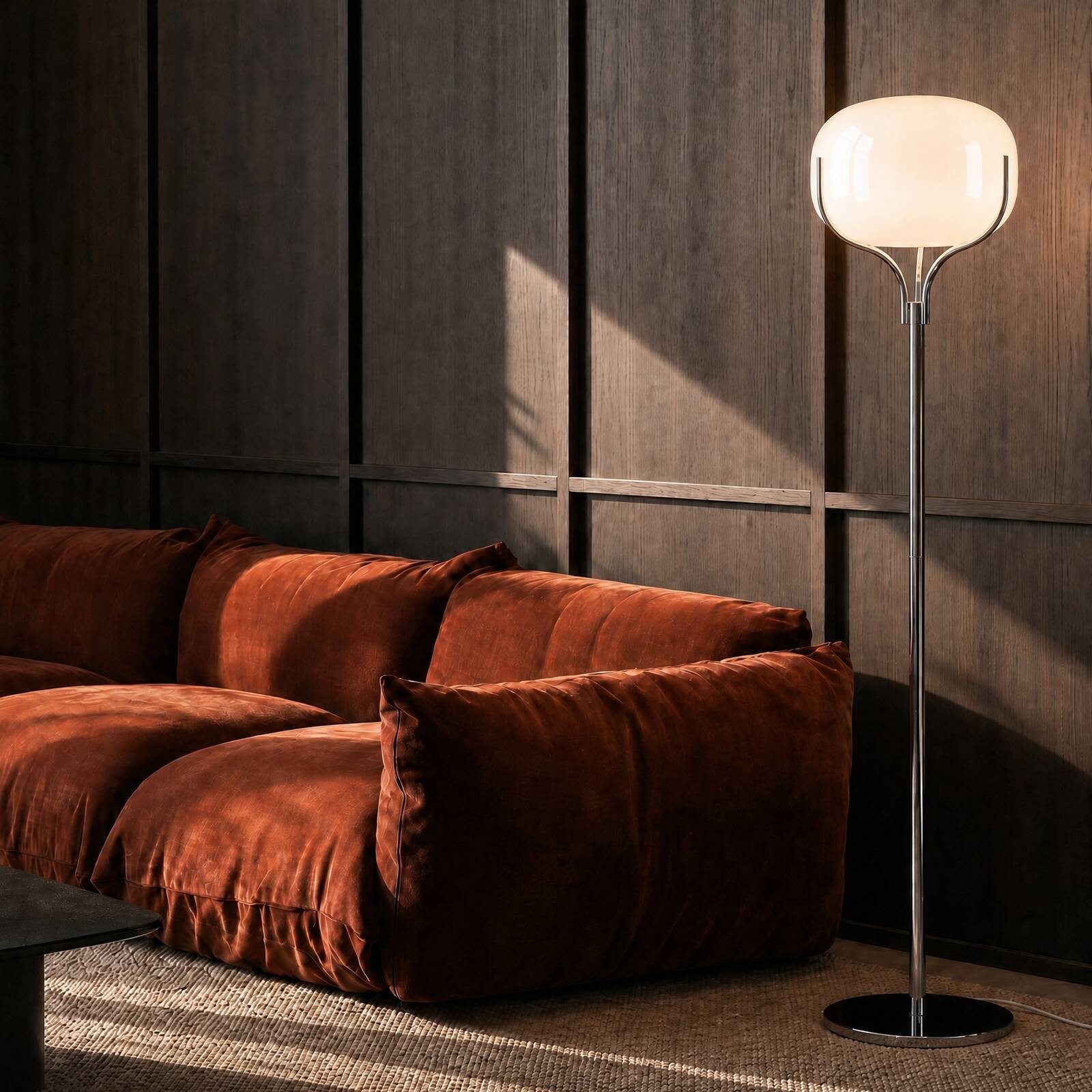 Stojacia lampa Lucande Christo, výška 160 cm, chróm/biela, sklo