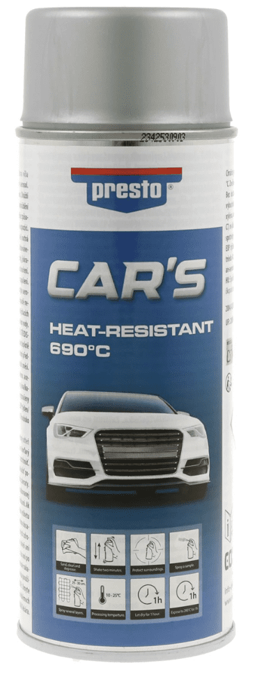 PRESTO CAR'S - Farba na výfuky v spreji (strieborná, 0,4 L)