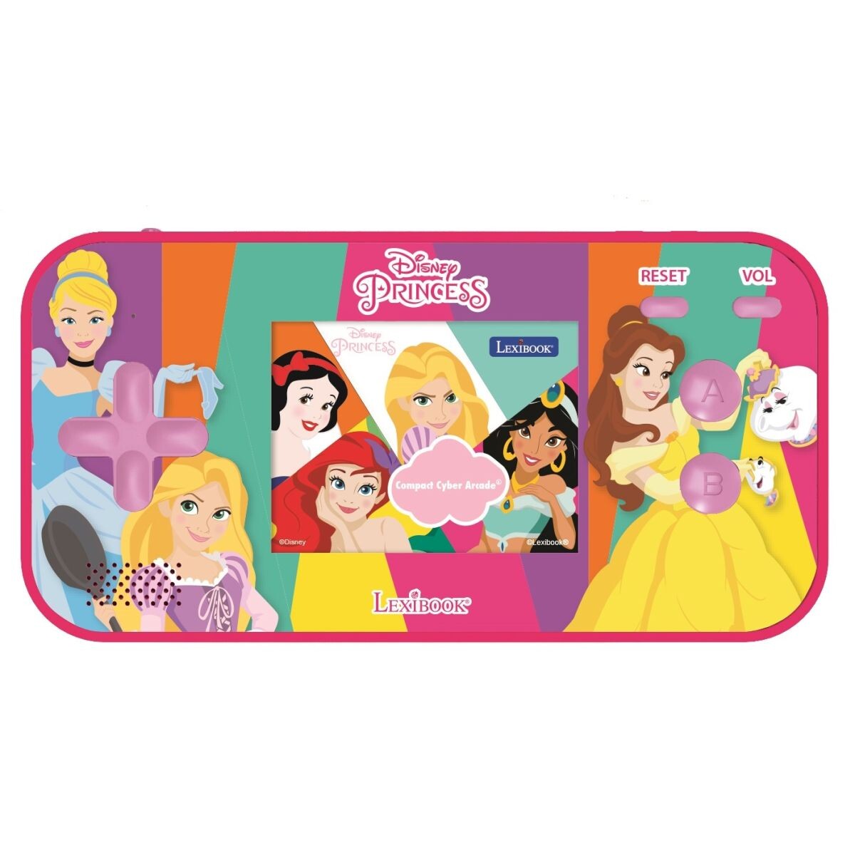 Lexibook Herná konzola 2,5'' Disney princezné 150 hier