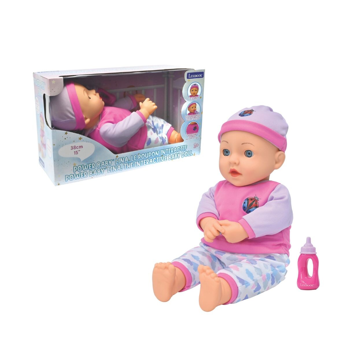 Lexibook Interaktívna bábika Power Baby Lina 37 cm