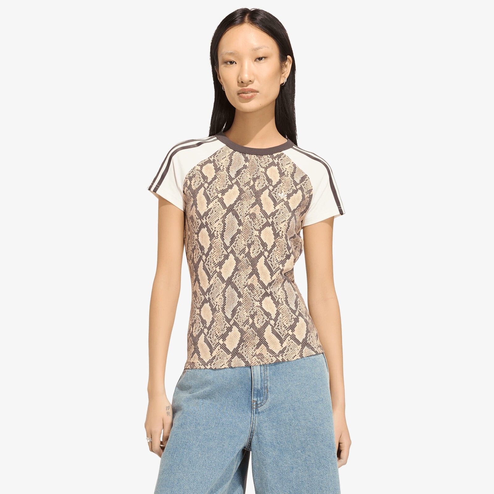 Tričko adidas Snake Print Cali Tee Linen/ Magic Beige S